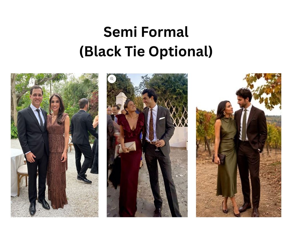 semi formal wedding attire examples