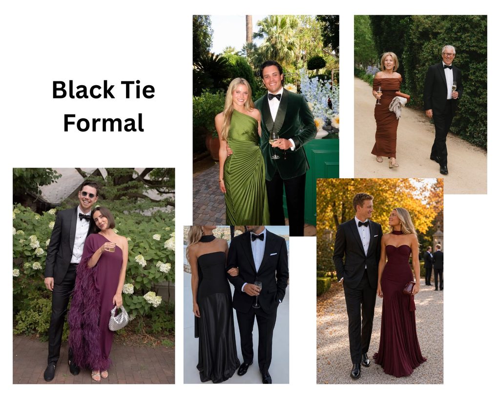 black tie formal wedding attire examples